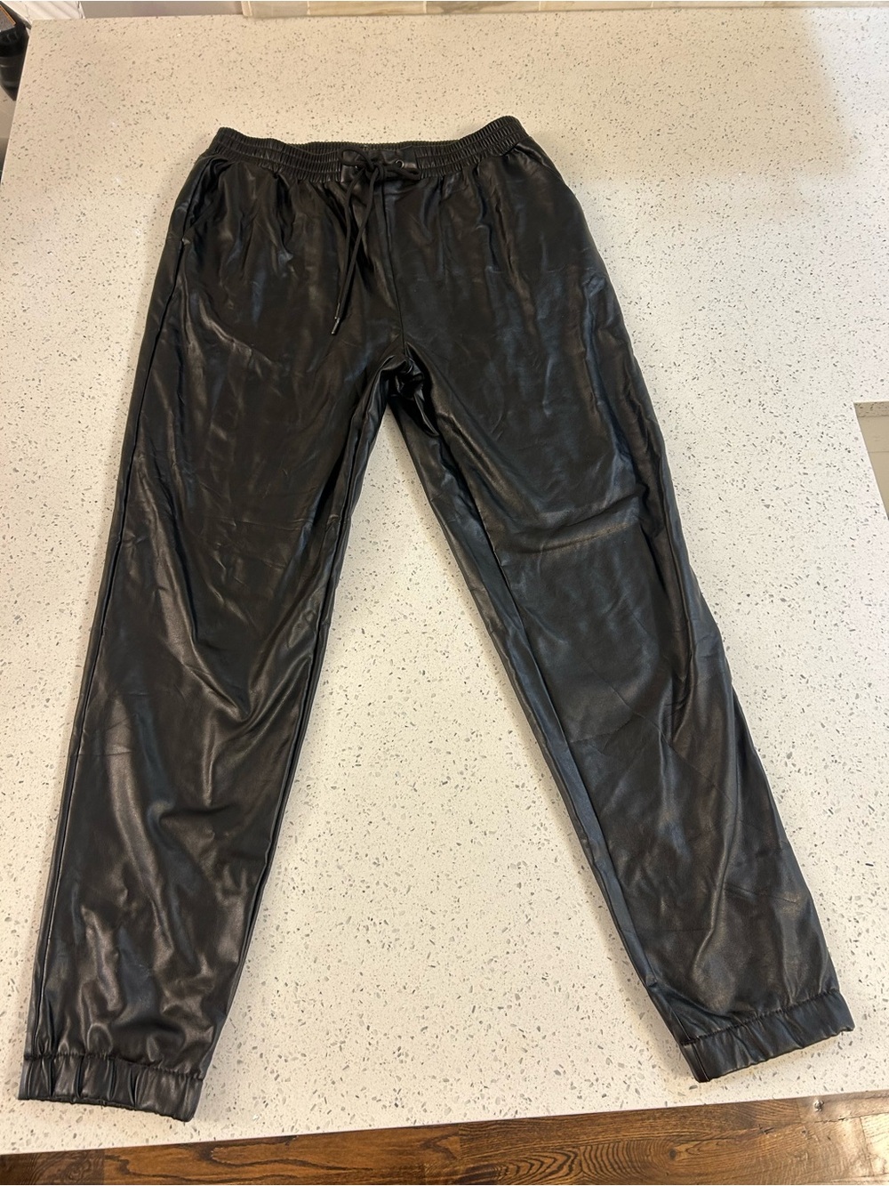 Akira Chicago: women’s Black Faux Leather Jogger Pants